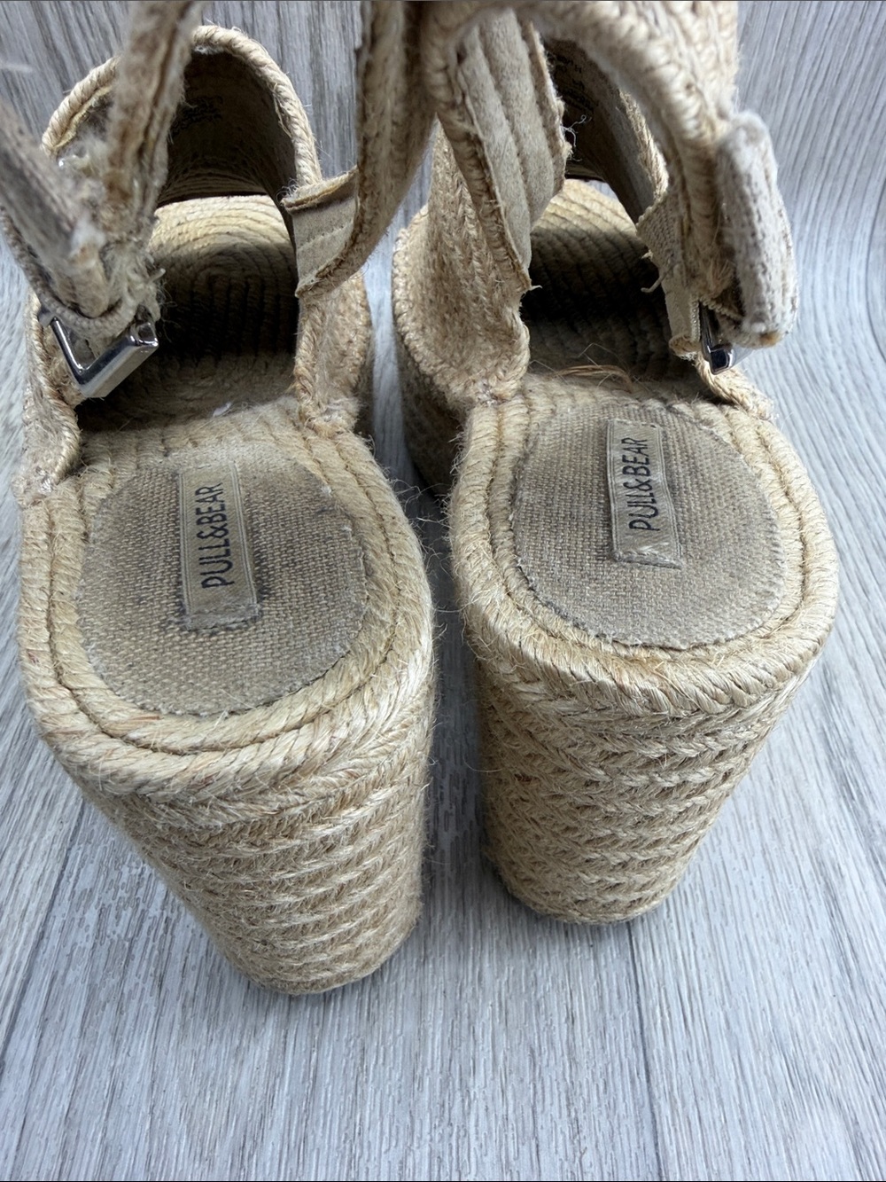 Pull&Bear Natural Braided Espadrille Platform Wedges - Picture 7 of 11
